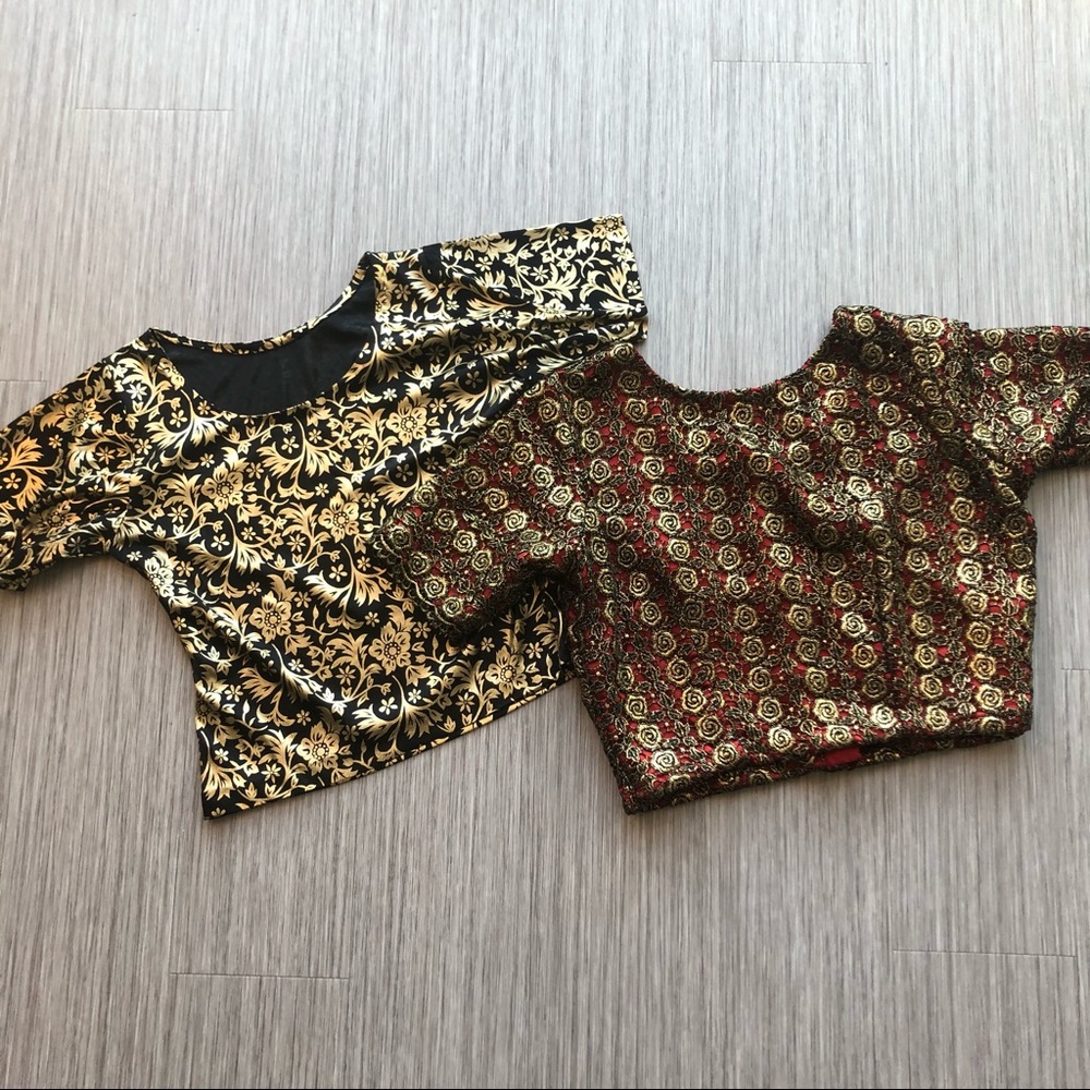 2 INDIAN SARI BLOUSE / CROP TOPS